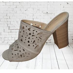 American Eagle Block Heel Sandals | Size 7.5 | Neutral Canvas Y2K